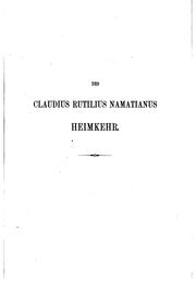 Cover of: Des Claudius Rutilius Namatianus Heimkehr