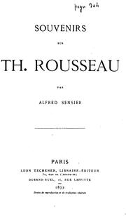 Cover of: Souvenirs sur Th. Rousseau