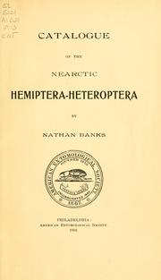 Cover of: Catalogue of the nearctic Hemiptera-Heteroptera. by Nathan Banks