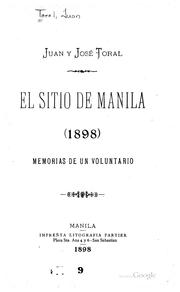 Cover of: El sitio de Manila (1898): memorias de un voluntario.