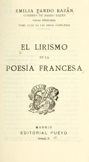 Cover of: El lirismo en la poesía francesa