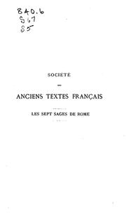 Cover of: Deux rédactions du roman des Sept sages de Rome.