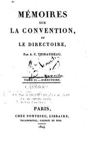 Cover of: Mémoires sur la Convention, et le Directoire