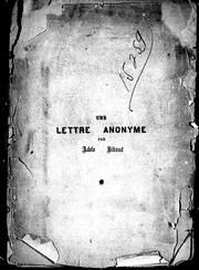 Cover of: Une lettre anonyme