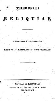 Cover of: Theocriti Reliquiae by Theocritus