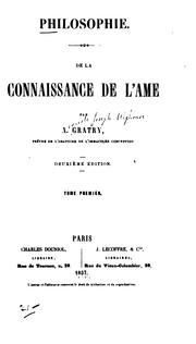 Cover of: De la connaissance de l'âme