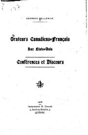 Cover of: Orateurs canadiens-français aux Etats-Unis. by Georges Bellerive