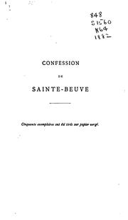 Confession de Sainte-Beuve by Louis Nicolardot