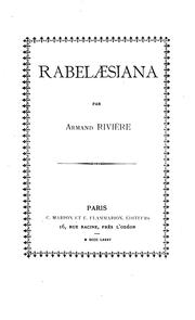 Cover of: Rabelaesiana