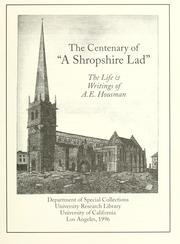 Cover of: The centenary of "A Shropshire lad" by P. G. Naiditch