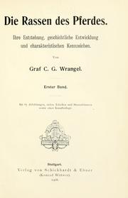 Cover of: Die Rassen des Pferdes by Wrangel, C. G. Graf