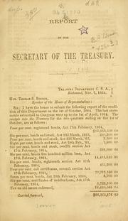 Cover of: Report of the secretary of the treasury