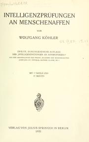 Cover of: Intelligenzprn an Menschenaffen by Wolfgang Kr