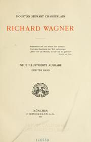 Cover of: Richard Wagner. by Houston Stewart Chamberlain