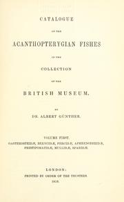 Cover of: Catalogue of the fishes in the British Museum | British Museum (Natural History)