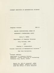 Cover of: Making computational sense of Montague's intensional logic.: By Jerry R. Hobbs and Stanley J. Rosenschein.