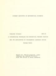 Cover of: A hierarchical technique for mechanical theorem proving and its application to programming language design. | Norman Rubin