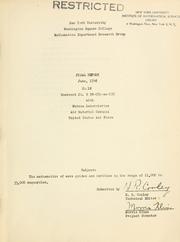 Cover of: Final report [on the mathematics of wave guides and cavities in range of 11,000-33,000 megacycles].