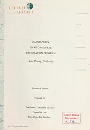 Cover of: Cache Creek environmental restoration program, Yolo County, California