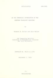 Cover of: On the numerical integration of the neutron transport equation