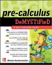 Cover of: Pre-Calculus Demystified by Rhonda Huettenmueller