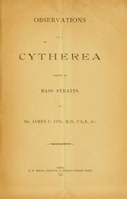 Observations on a Cytherea found in Bass Straits by James C. Cox