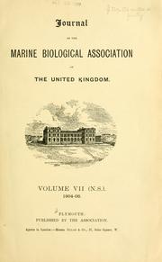 Cover of: Journal of the Marine Biological Association of the United Kingdom