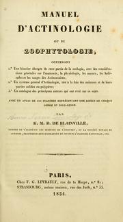 Cover of: Manuel d'actinologie ou de zoophytologie.