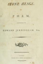 Cover of: Stone henge.: A poem inscribed to Edward Jerningham.