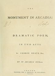 Cover of: The monument in Arcadia | George Keate