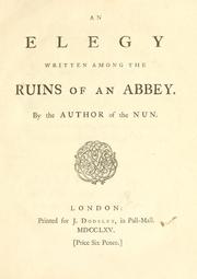 Cover of: elegy written among the ruins of an abbey