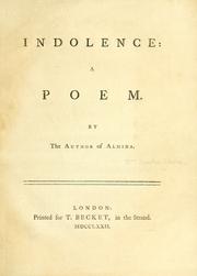 Cover of: Indolence: a poem