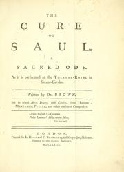 Cover of: The cure of Saul: a sacred ode.