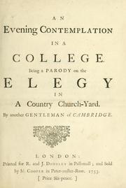 Cover of: An evening contemplation in a college by John Duncombe