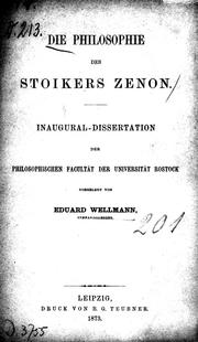 Cover of: Die Philosophie des Stoikers Zenon