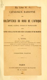 Catalogue raisonné des coléoptères du nord de l'Afrique (Maroc, Algérie ...