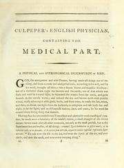Cover of: Culpeper's English physician: containing the medical part.