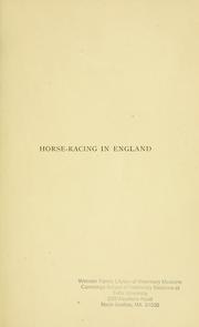 Cover of: Horse-racing in England by Black, Robert