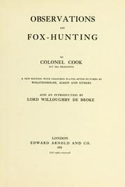 Observations on fox-hunting by John Cook