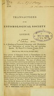 Cover of: A catalogue of Lucanoid Coleoptera by F. J. Sidney Parry