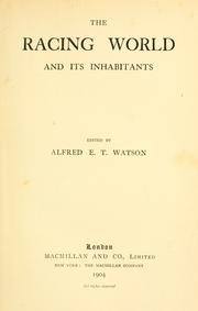 Cover of: The racing world and its inhabitants