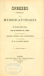 Cover of: Species général des coléoptères de la collection de m. le comte Dejean ...