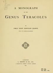 A Monograph of the genus Teracolus by Emily Mary Bowdler Sharpe
