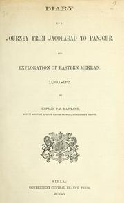 Diary of a journey from Jacobabad to Panjgur, and exploration of Eastern Mekran, 1881-82 by P. J. Maitland