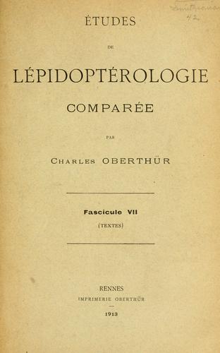 Etudes de lépidoptérologie comparée by Charles Oberthür
