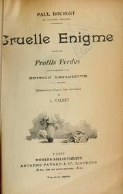 Cover of: Cruelle énigme.  Profils perdus