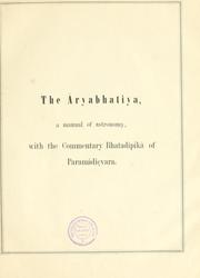 Cover of: The Aryabhatiya by Aryabhata