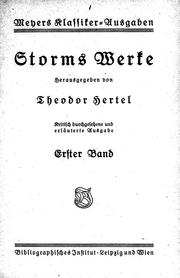 Cover of: Storms Werke by Theodor Storm