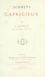 Cover of: Sonnets capricieux. by Joseph Antoine Autran