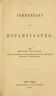 Cover of: A commentary on Ecclesiastes. by Moses Stuart